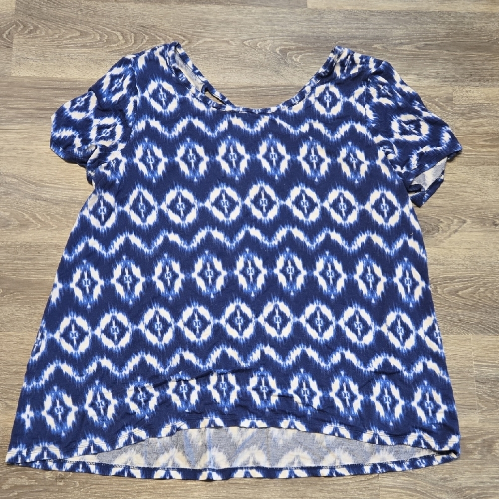 Db Sunday Blue/white Ikat Top 2X